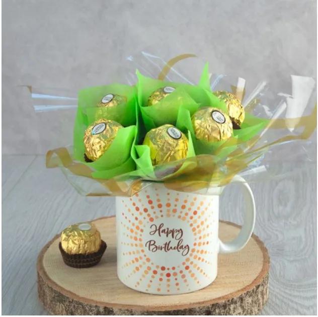 Happy Birthday Ferrero Rocher Mug Bouquet