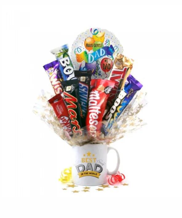 Best Dad In the World Chocolate Bouquet In A Mug