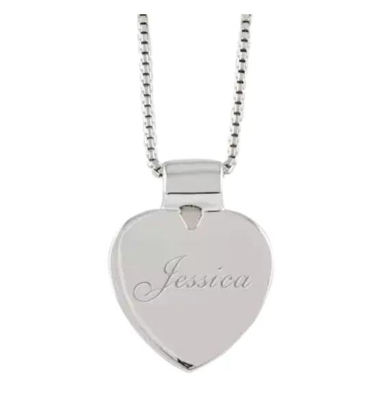 Beautiful Custom Silver Heart Necklace