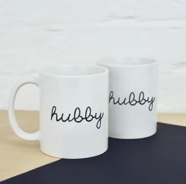 HUBBY AND HUBBY COUPLES WEDDING MUG SET