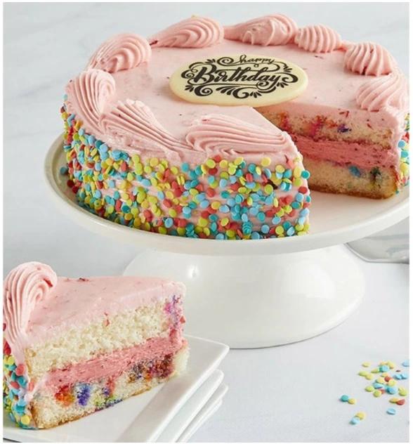 Birthday Strawberry Funfetti Cake