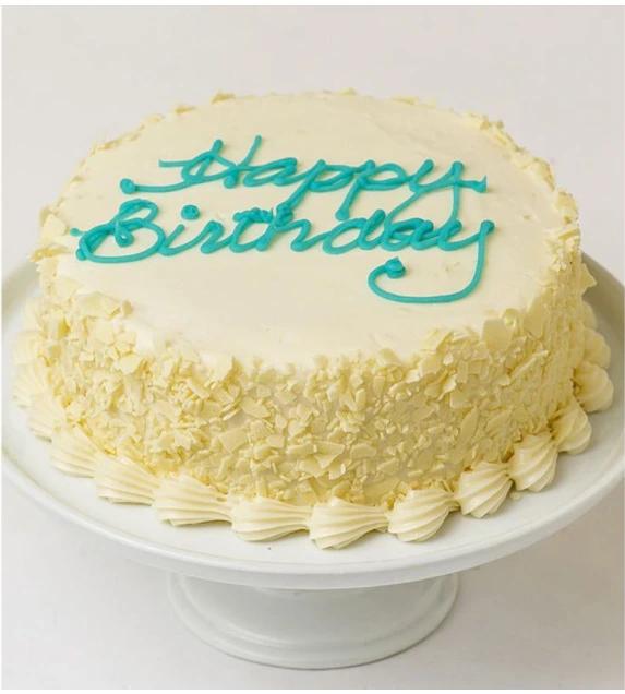 Happy Birthday Yellow Cream Cheese Frosted Cake