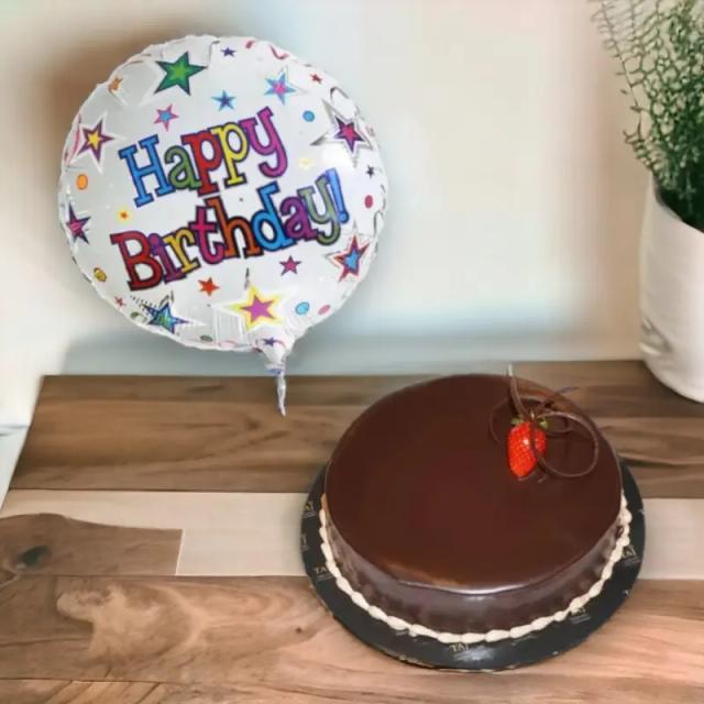 Chocolate Cake with Balloons