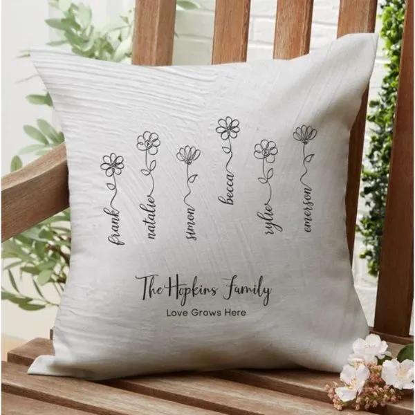 Garden Of Love Personalized Outdoor Throw Pillow