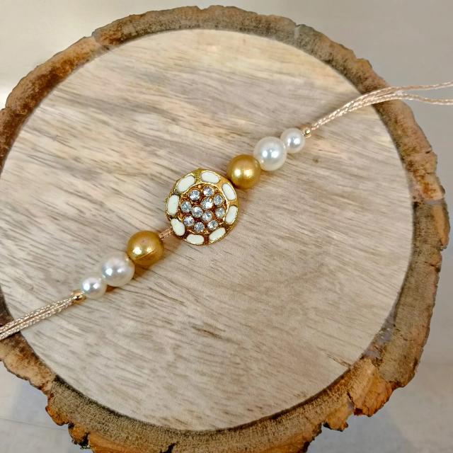 Royal Gilded Pearl Rakhi