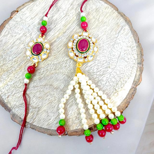 Kundan Bliss Rakhi Set