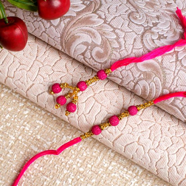 Pink Bhaiya Bhabhi Rakhi Set