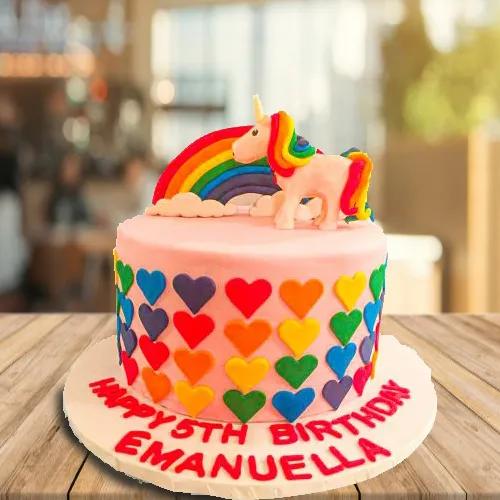 Birthday Heart Unicorn Cake