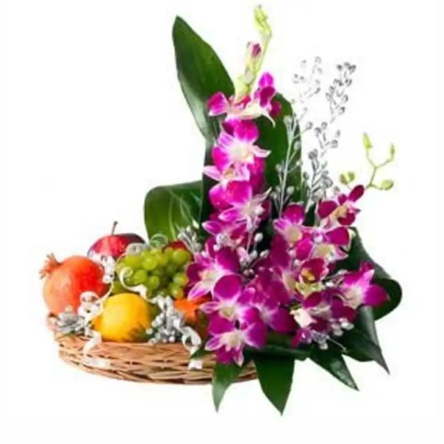 Healthy Basket with Orchids
