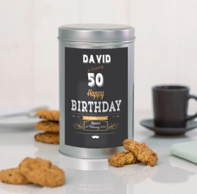 Personalised Birthday Tin with a Dozen Biscuits