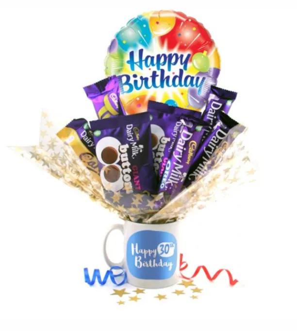 Happy 30th Birthday Chocolate Bouquet In A Mug