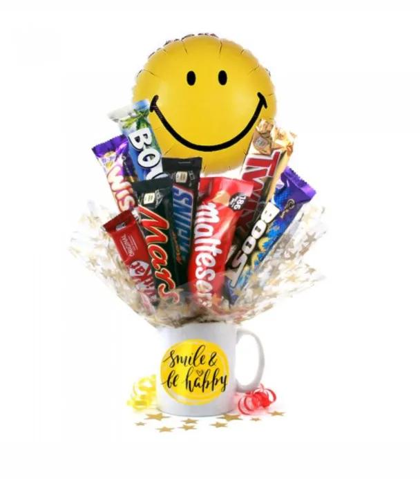 Smile and Be Happy Chocolate Medley Bouquet In A Mug