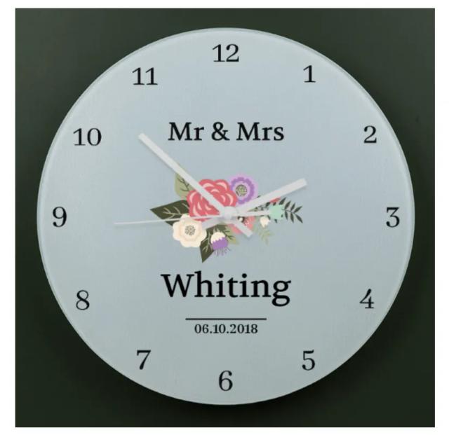 Vintage Flowers Wall Traditional Clock