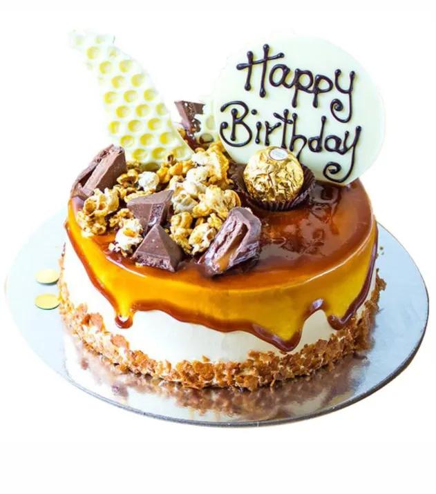 CARAMEL POPCORN PARTY CAKE