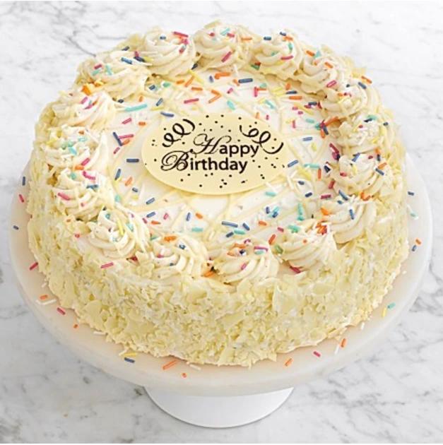 Birthday Vanilla Bean Cake with Happy Birthday Plaque