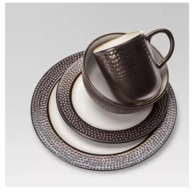 16pc Ceramic Barnet Dinnerware Set Brown