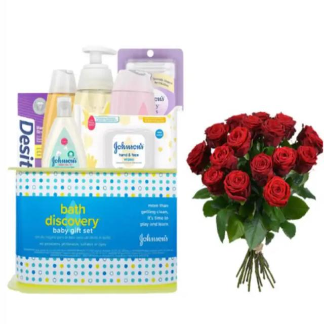 Red Roses with Johnson Gift set
