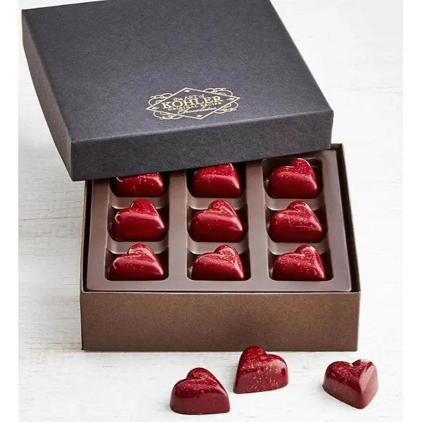 Kohler Dark Chocolate Raspberry Ganache Hearts