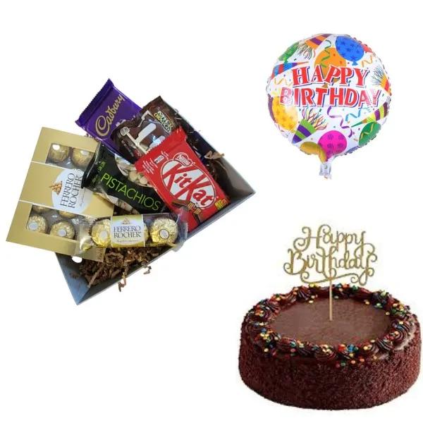 Happy Birthday Hamper With Chocolate Cake