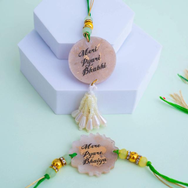 Beloved Sibling Love Resin Rakhi Set