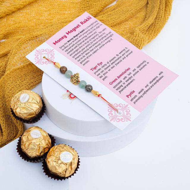 Crystal Prosperity Rakhi with Ferrero Rocher