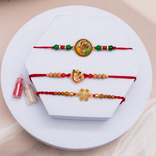 Divine Blessings Rakhi Set with Kaju Katli 1