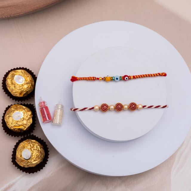 Charmed Rakhi Duo with Chocolate Delight