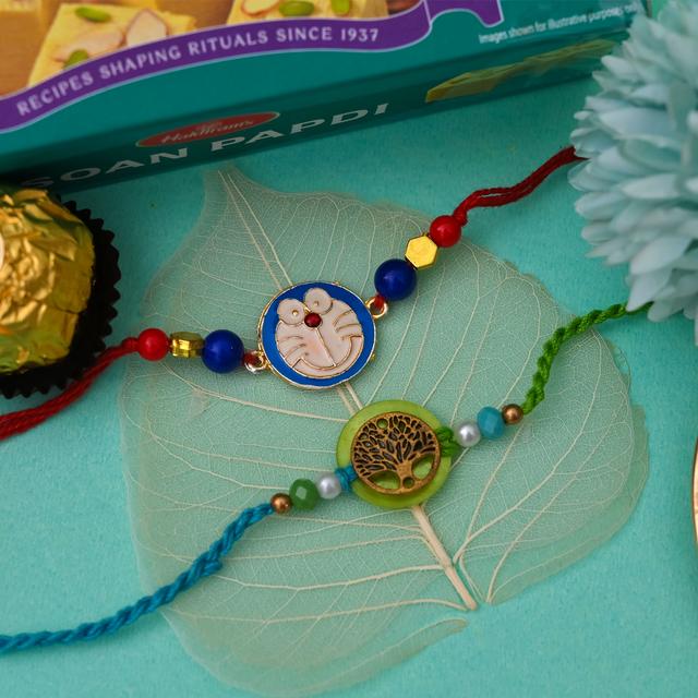 Divine Blessings & Sporty Fun Rakhi Combo with Chocolates