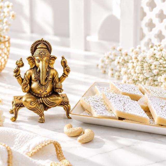 Mangal Ganesha & Kaju Katli Hamper