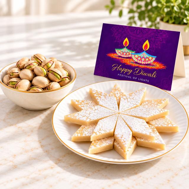 Traditional Diwali Gift Combo: Kaju Katli & Pista