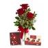 3 Red Roses Card N Chocolates