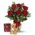 Half Dozen Red Roses Card N Teddy