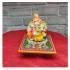 Beautiful Design of Ganesha Idol sitting on Marble Chauki