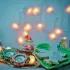 Idol Ganesha & Diyas With Kaju Katli