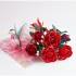 Handcrafted Paper Flowers Roses with Lovely Hummingbird Pop Up Card