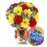 Best Wishes Bouquet with Birthday Balloon