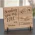 Engraved Sending Love Wood Postcard