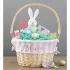 Delicate Stripes Personalized Easter Basket with Folding Handle