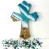 Hand-painted Seascape Cross Décor