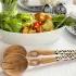 Hand-Carved Olive Wood Serving Set With Bone Handles