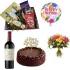 Happy Birthday Baloon With Chocolate Cake Hamper
