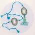 Exquisite Blue Pearl Rakhi Duo with Milk Cake
