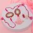 Enchanting Pink Pearl Bhaiya Bhabhi Rakhi Set