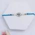 Serene Blue Stone Rakhi with Creamy Chocolate Duo