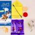 Divine Om Rakhi & Gourmet Chocolate Bars Gift Set