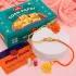 Royal Kundan Rakhi and Soan Papdi Combo