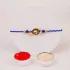 Sparkling Blue Stone Rakhi with Premium Kaju Katli Combo