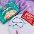 Elegant Blue Thread Stone Rakhi with Soan Papdi & KitKat Combo