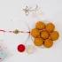 Divine Blessings Ganesha Pan Rakhi & Besan Laddu Combo