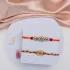 Sparkling Stone & Diamond Rakhi Set with Besan Laddu
